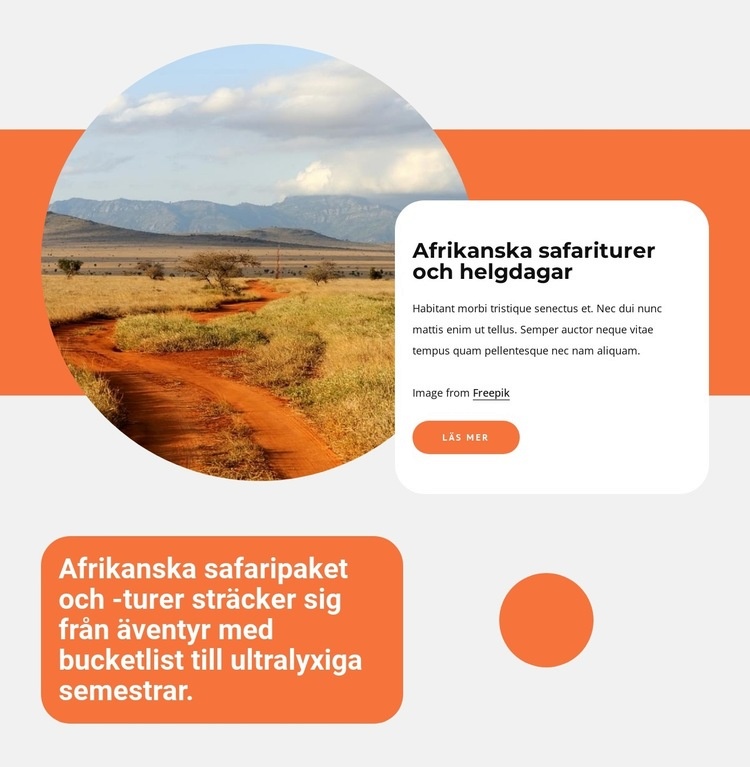 Afrikanska safariturer CSS -mall