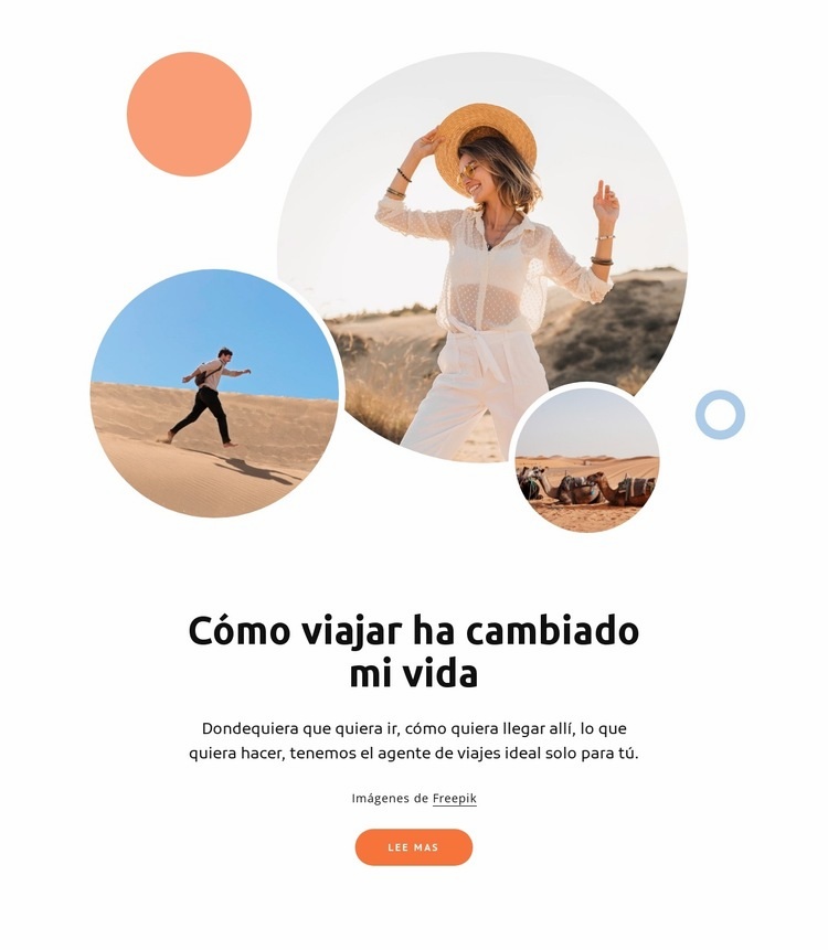 Cómo viajar ha cambiado mi vida Creador de sitios web HTML