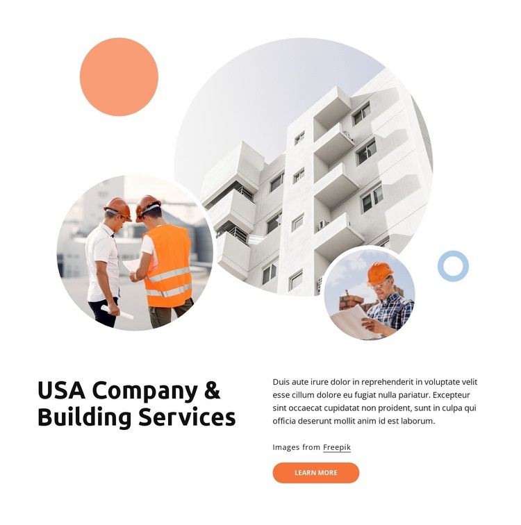 Types of building services Homepage Design