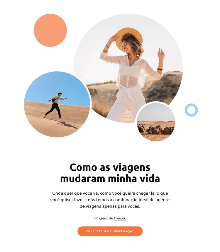 Como viajar mudou minha vida Construtor de sites HTML