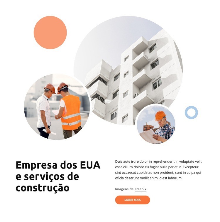 Tipos de serviços de construção Modelos de construtor de sites