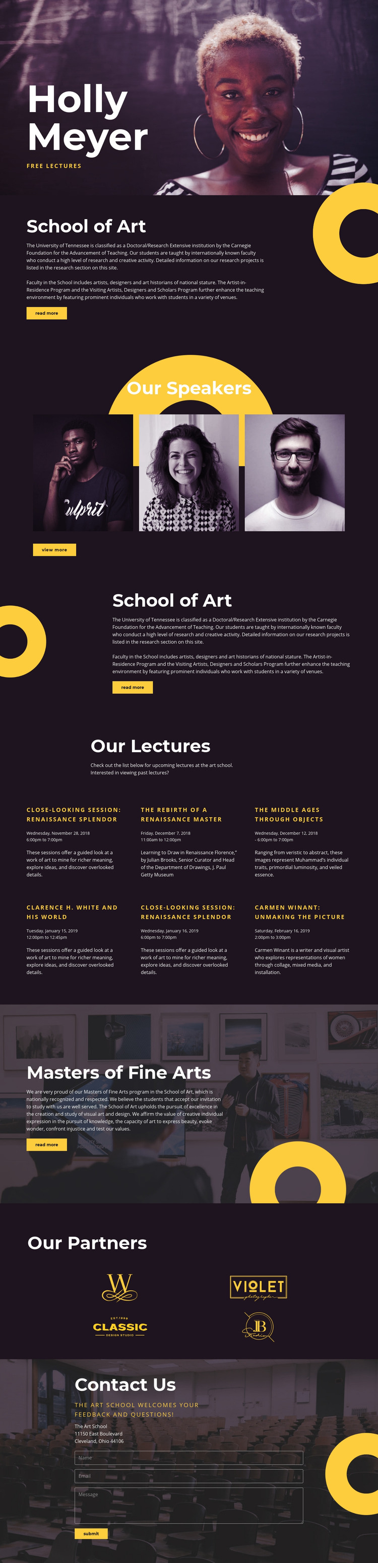 Holly Meyer Homepage Design