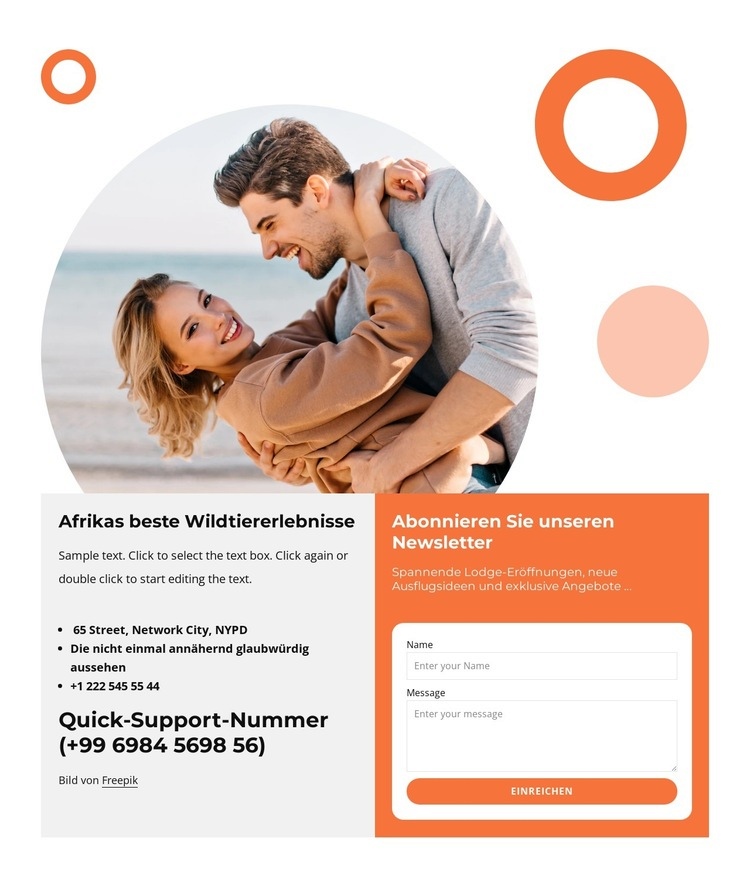 Afrikareisen und Reisen Website Builder-Vorlagen