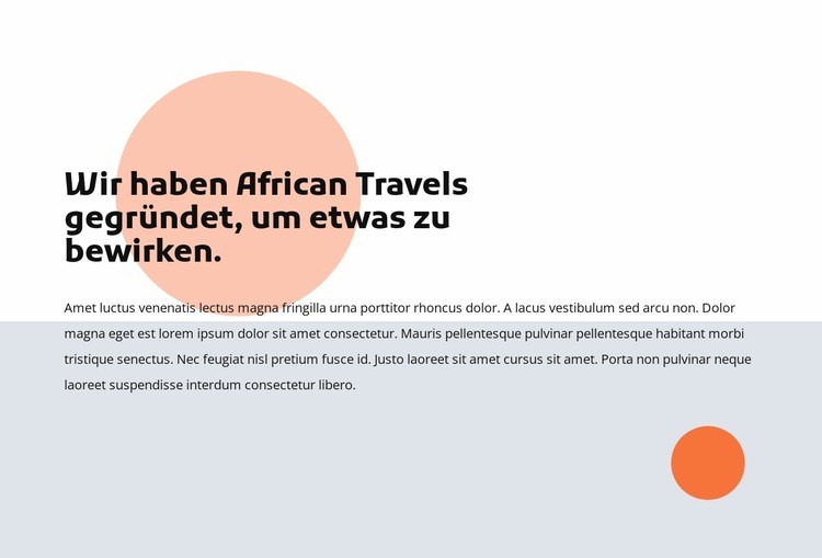 Reisen nach Afrika Website-Modell