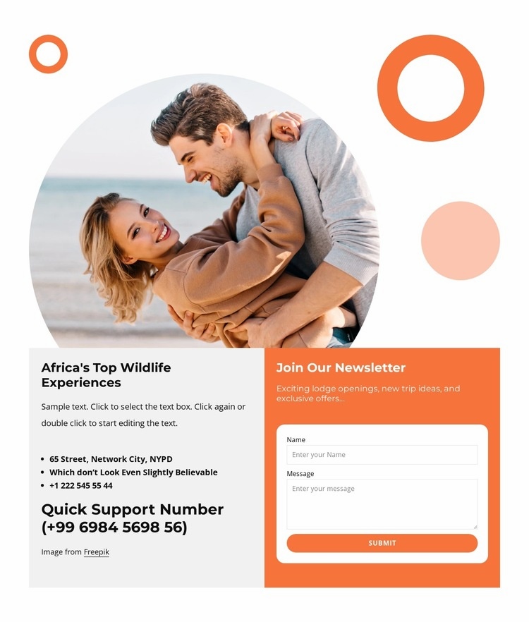 Africa tours and travel Elementor Template Alternative