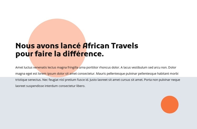 Voyages africains Conception de site Web