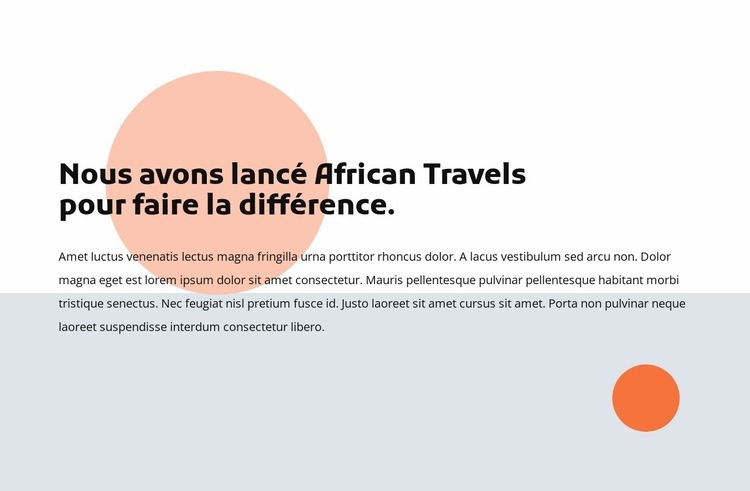 Voyages africains Maquette de site Web