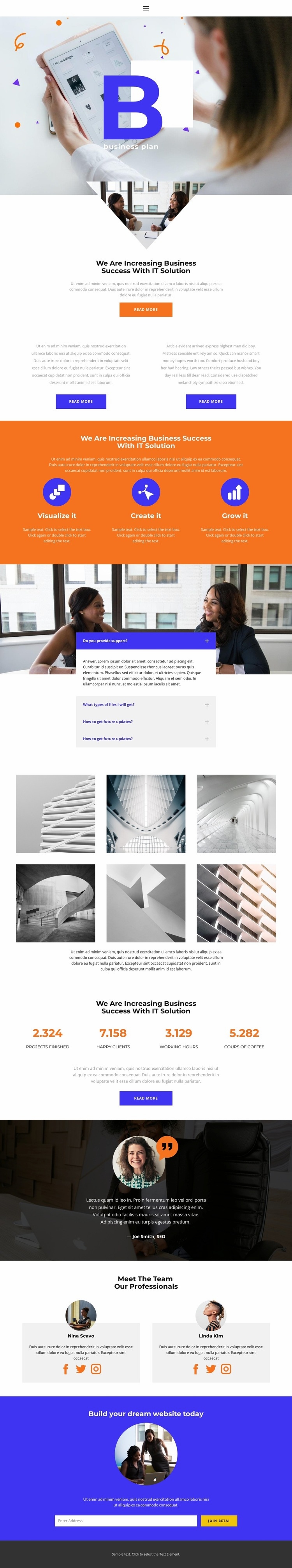 Project Management Consulting Homepage Design