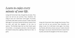 Heading And Two Columns With Text - Html Code For Any Device