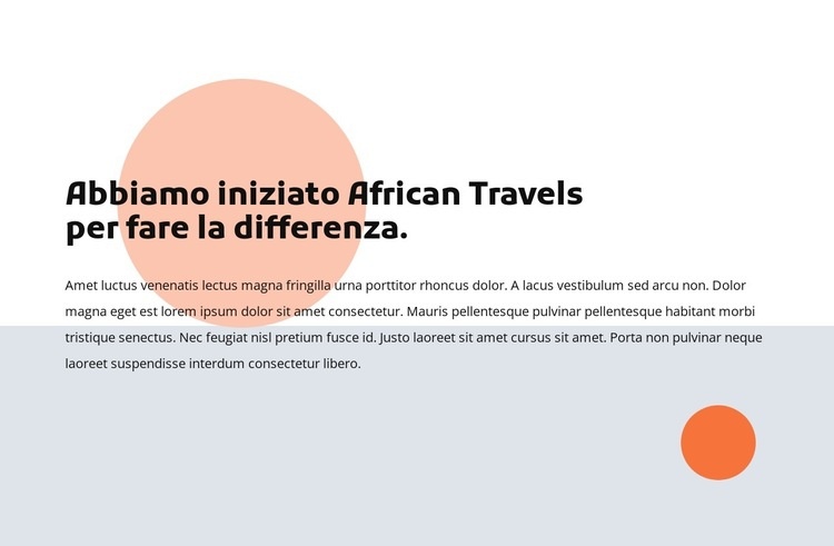 Viaggi africani Mockup del sito web