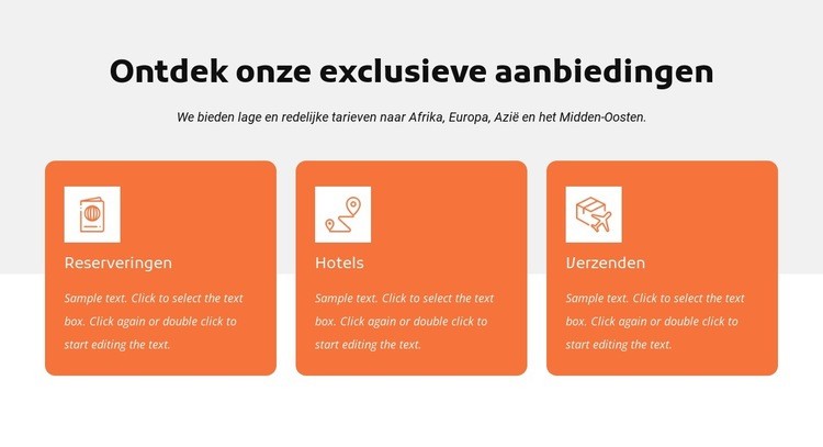 Ontdek onze exclusieve aanbiedingen HTML5-sjabloon