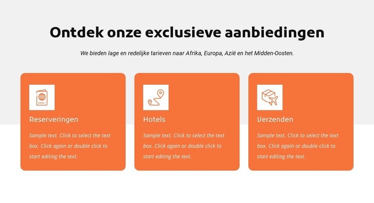 Ontdek onze exclusieve aanbiedingen Sjabloon voor één pagina