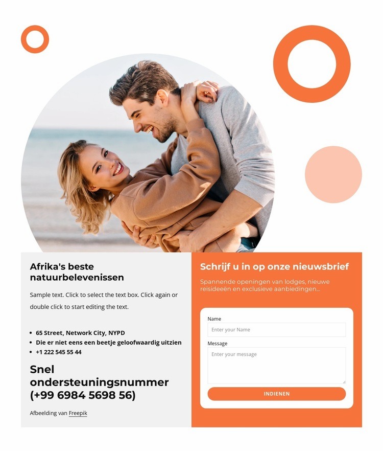 Afrika reizen en reizen Website ontwerp