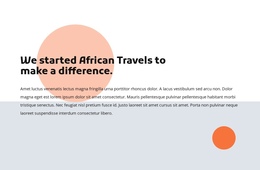 African Travels One Page Template