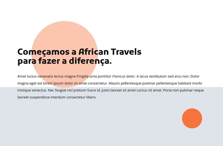 viagens africanas Maquete do site
