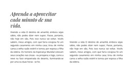 HTML Da Página Para Título E Duas Colunas Com Texto