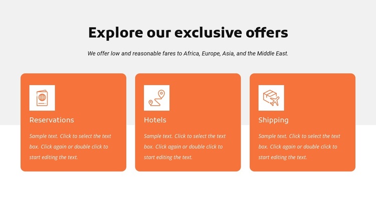 Explore our exclusive offers Template