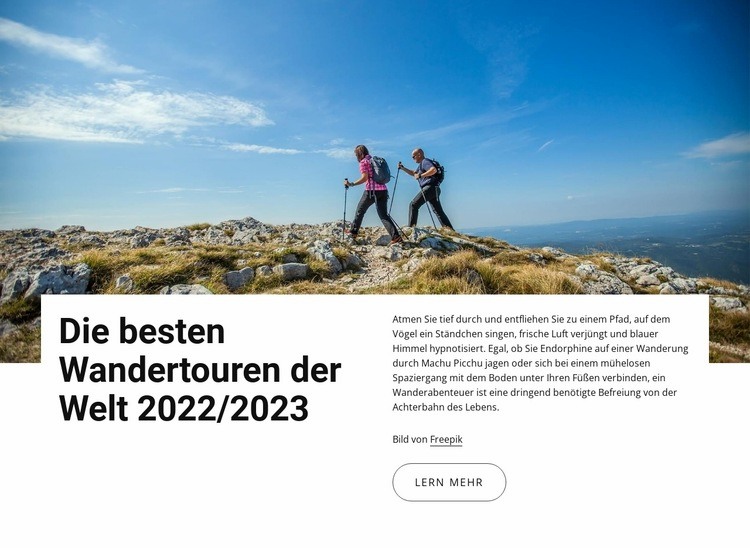 Beste Wandertouren Website Builder-Vorlagen