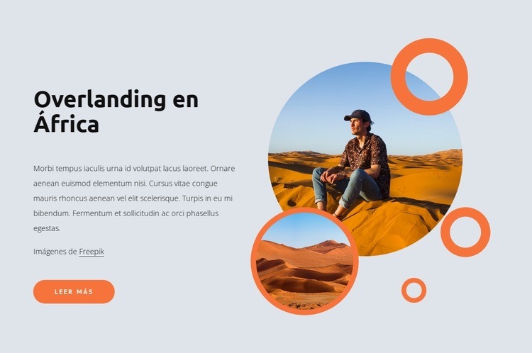 Tours y vacaciones en el desierto del Sahara. Plantillas de creación de sitios web