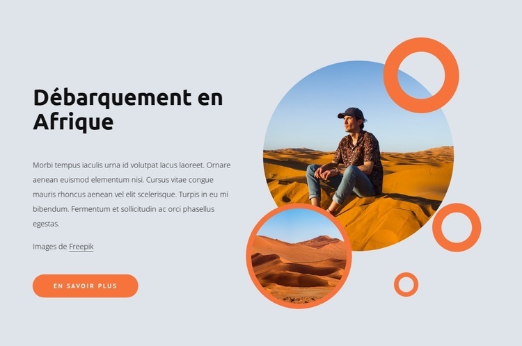 Circuits et vacances dans le désert du Sahara Modèle HTML5