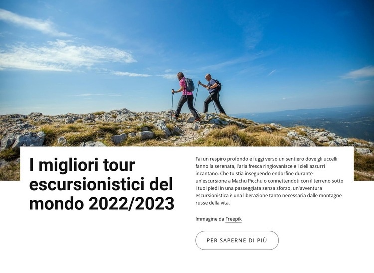 Le migliori escursioni Mockup del sito web