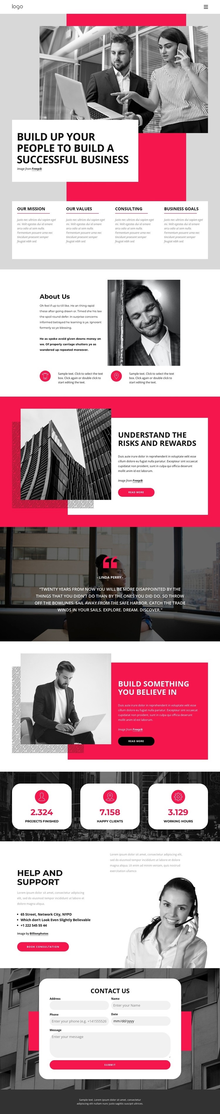 Successful training business Homepage Design