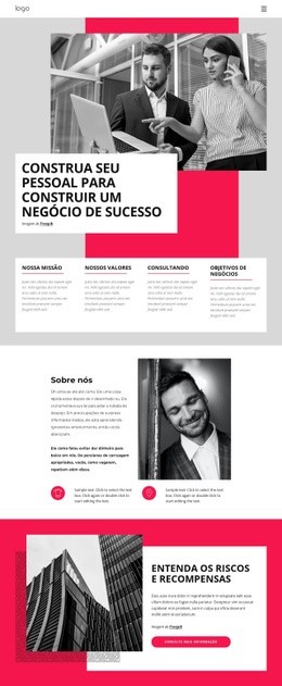 Negócio De Treinamento De Sucesso - Funcionalidade Construtor De Sites