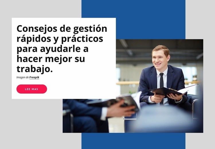 Consejos prácticos de gestión Página de destino