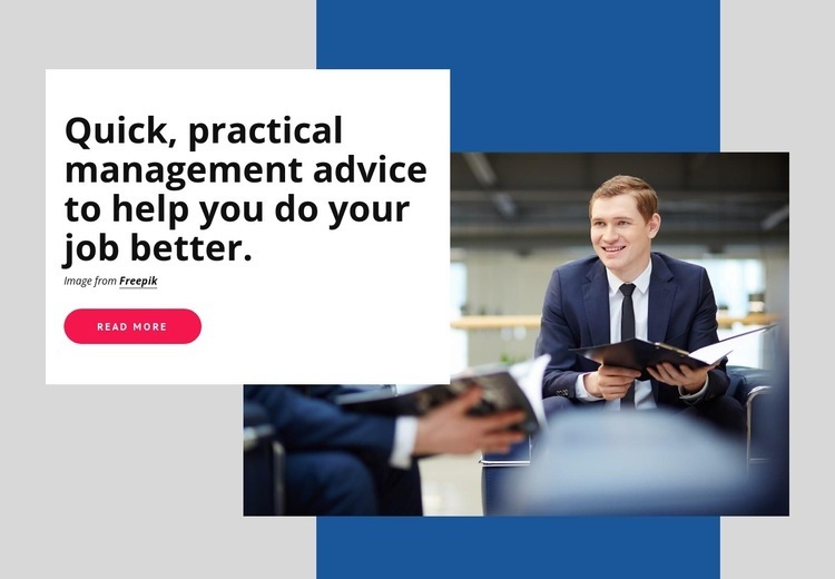 Practical management advice Homepage Design