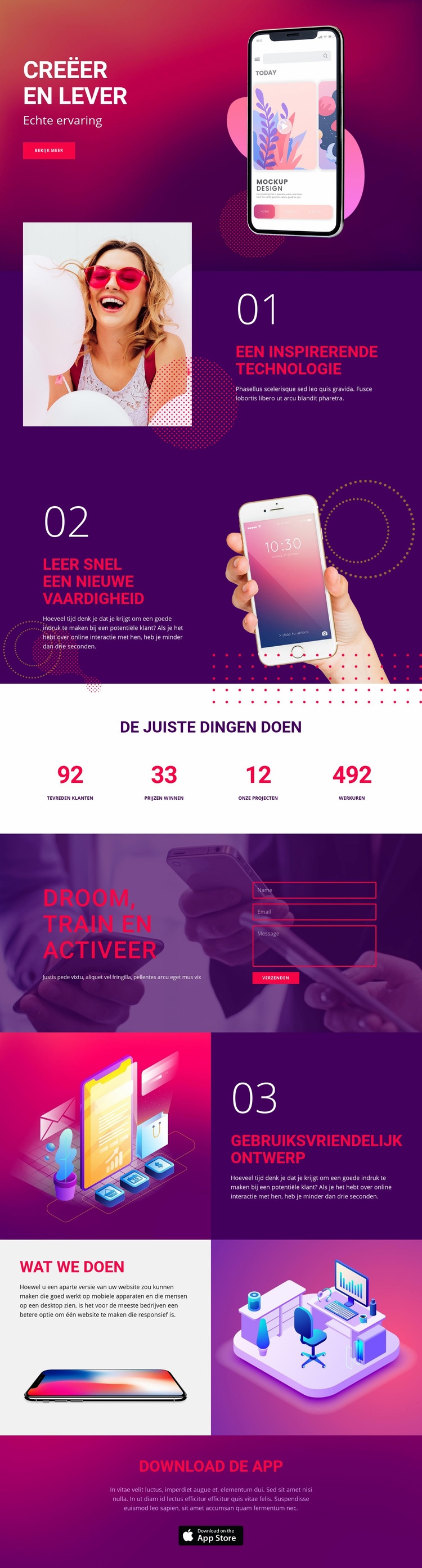 Leveringstechnologie Website ontwerp