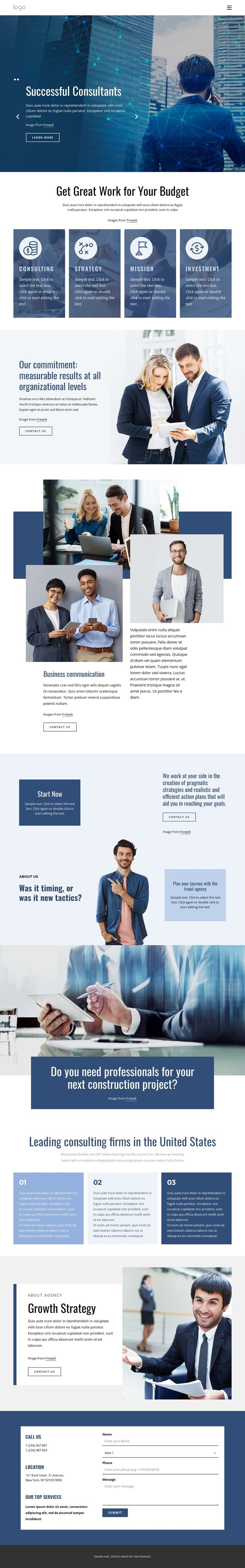 Successful consultants Elementor Template Alternative