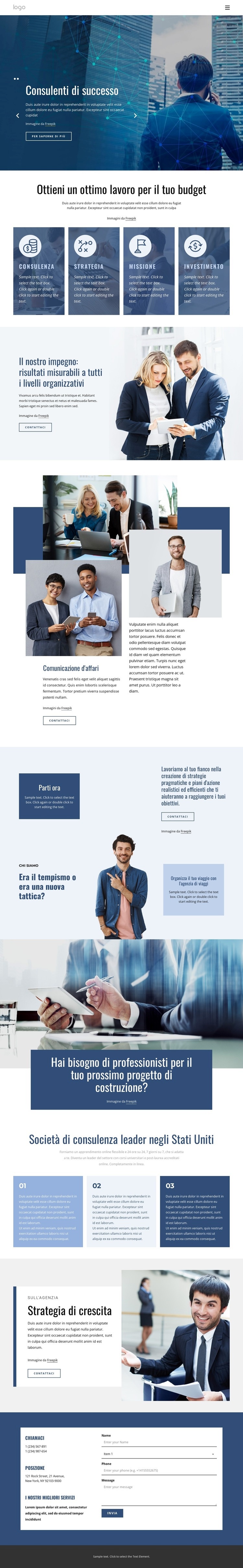 Consulenti di successo Mockup del sito web