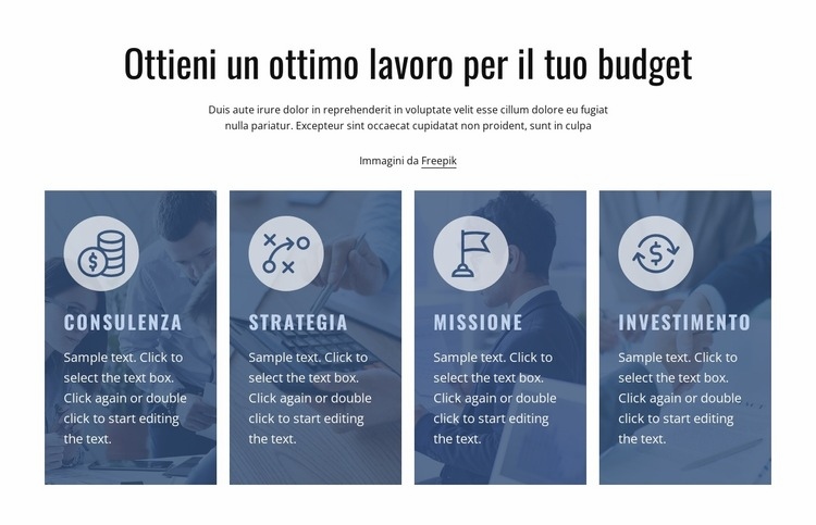 Ci concentriamo sui nostri clienti Un modello di pagina