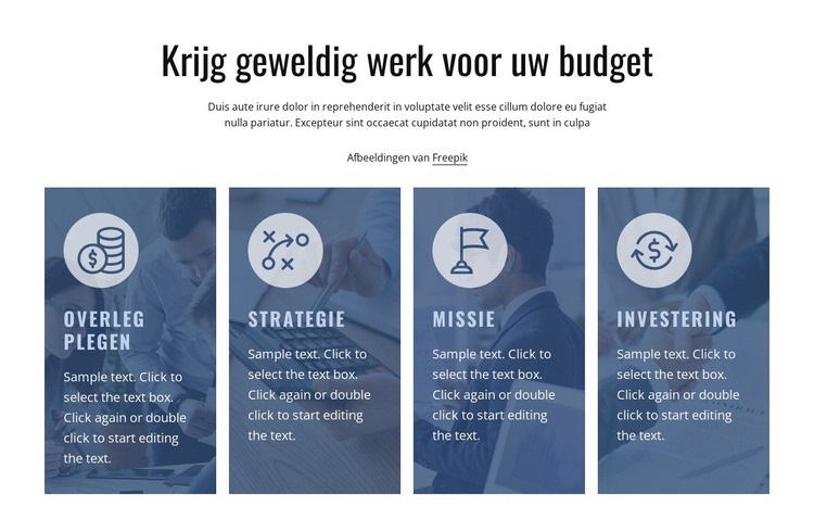 Wij richten ons op onze klanten Website mockup