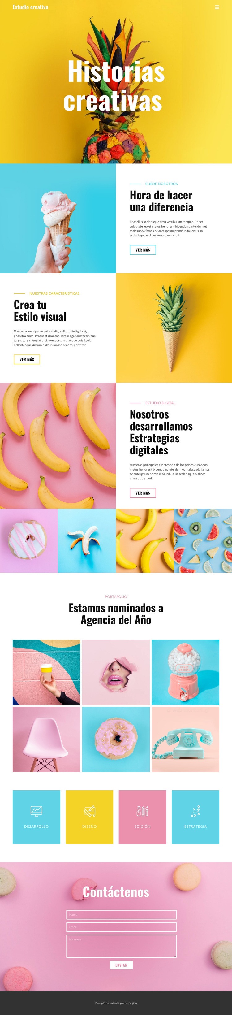 Marcando la diferencia en la comida Diseño de páginas web