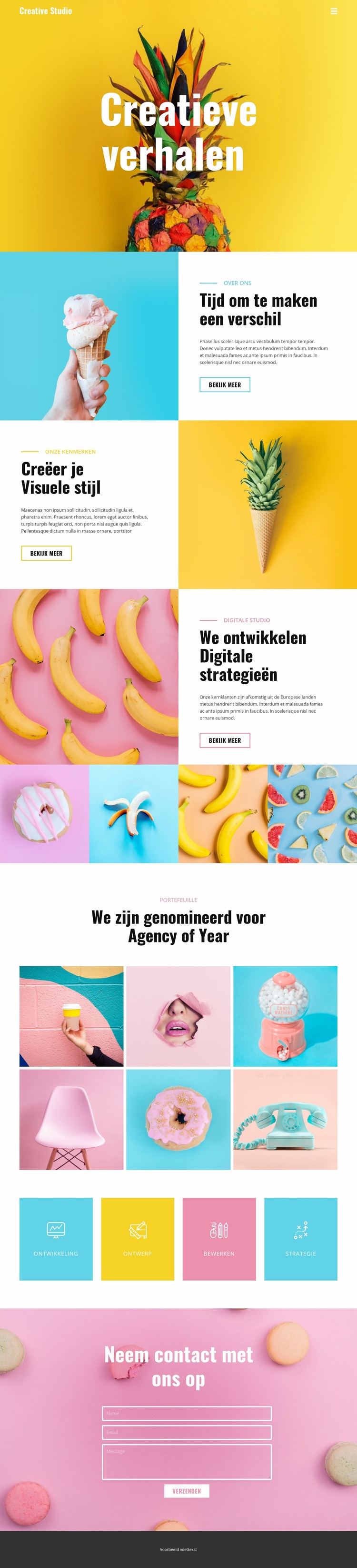 Het verschil maken voor eten Website mockup