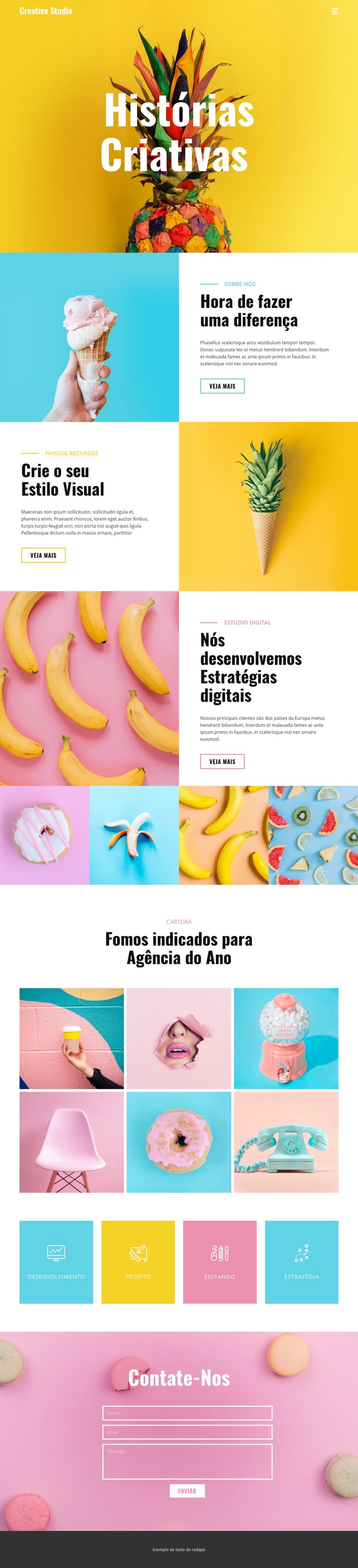 Fazendo a diferença pela comida Design do site