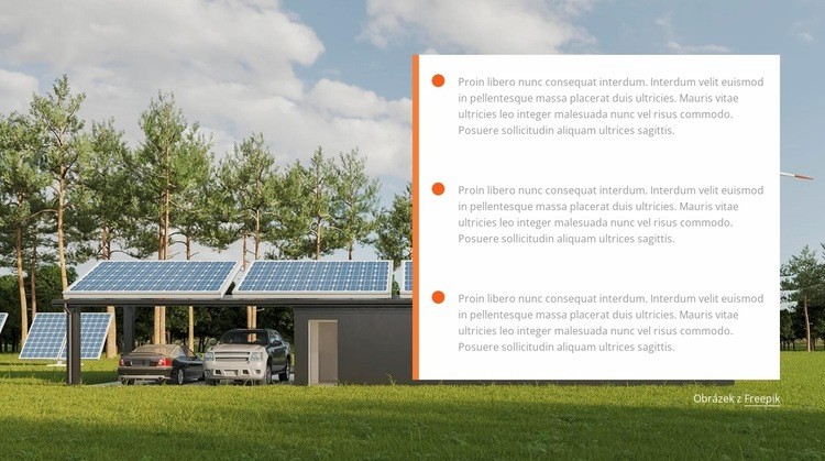 Solární elektrické panely Šablona webové stránky