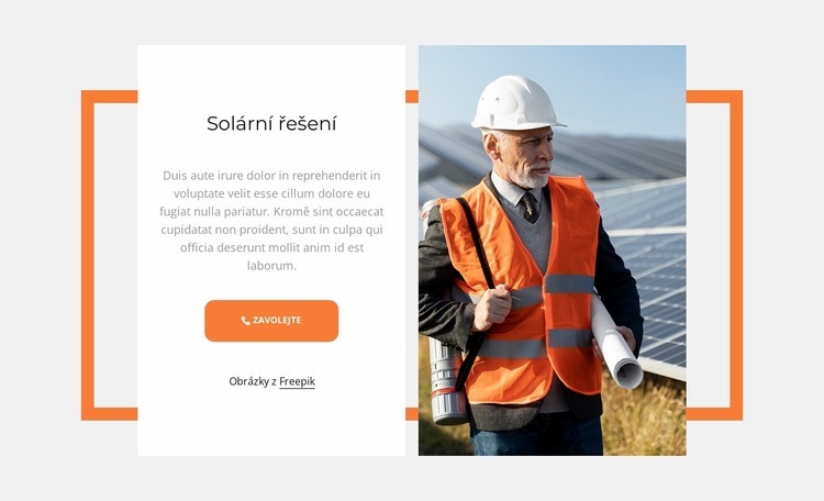 Solární řešení Šablona webové stránky