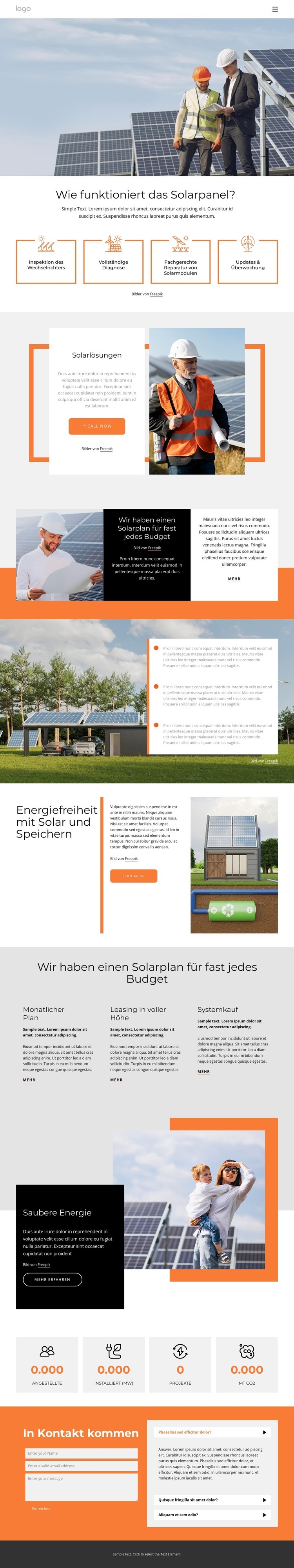 Unsere Solarmodule Website Builder-Vorlagen