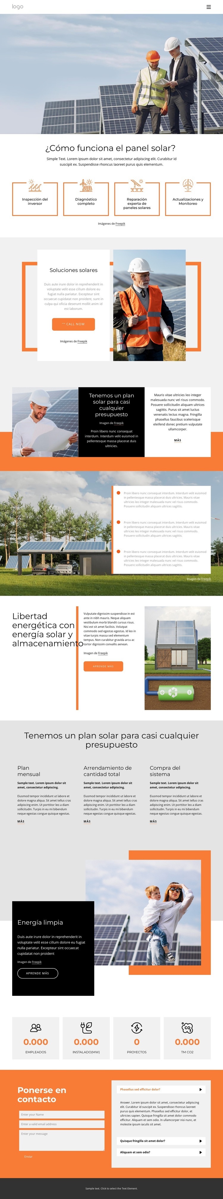 Nuestros paneles solares Plantilla HTML5