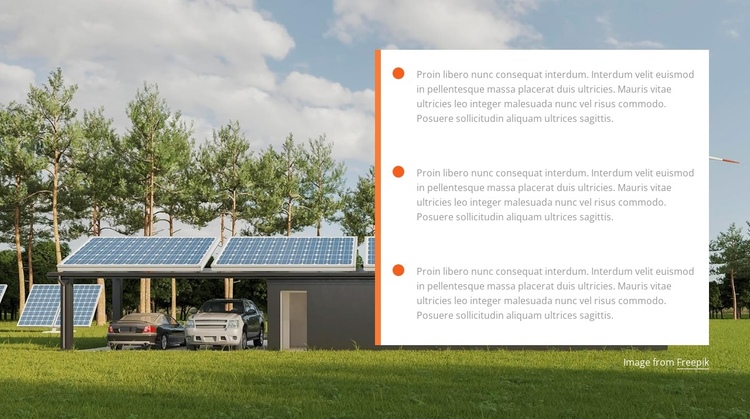 Solar electricity panels Website Builder Software
