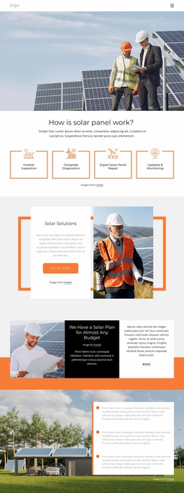 Our Solar Panels - Responsive Landing Page