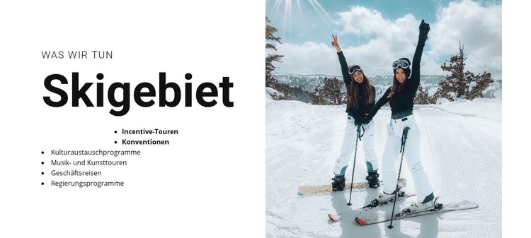 Urlaub in den schneebedeckten Bergen Website-Modell
