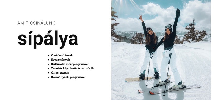 Nyaralás a havas hegyekben HTML Sablon