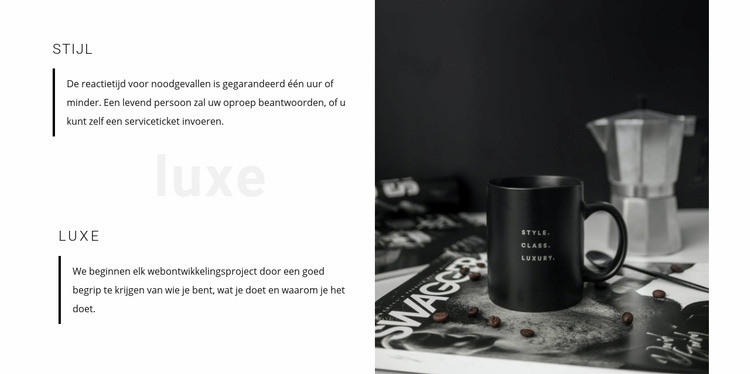 Chique details in huis Website mockup