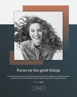 Focus On The Good Things Landing Page Template