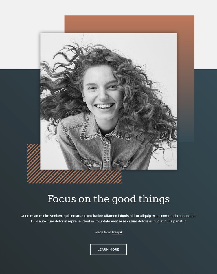 Focus on the good things Homepage Design
