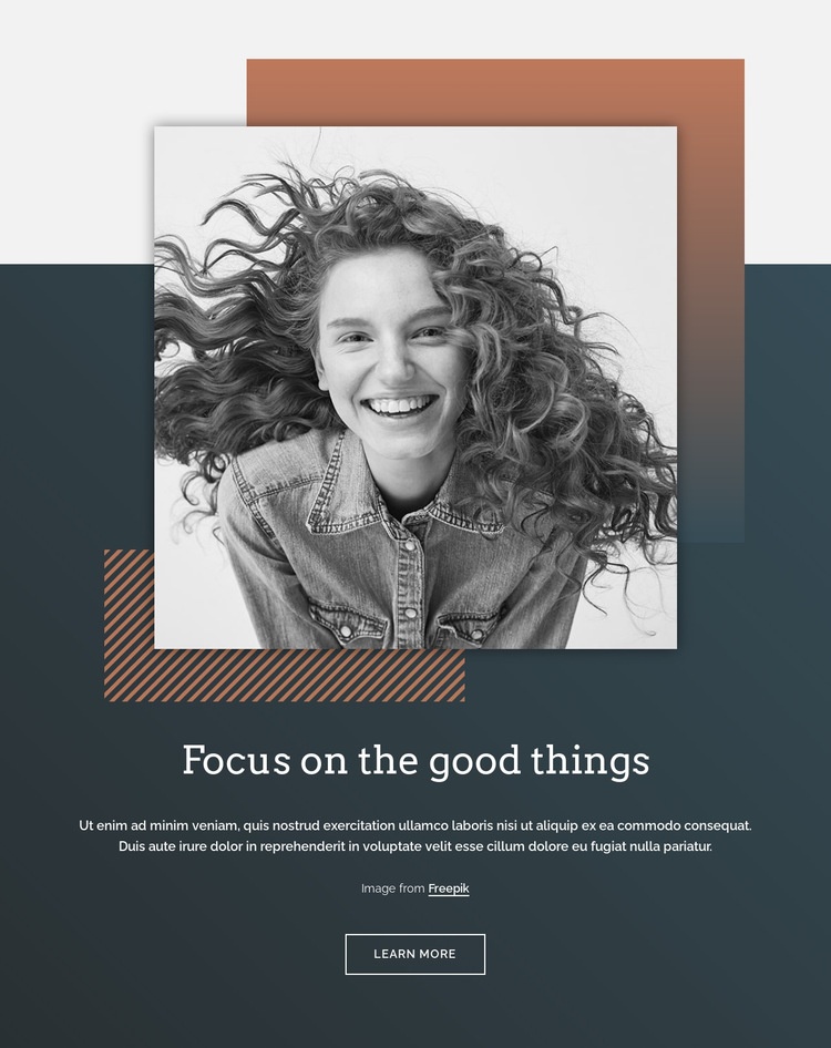 Focus on the good things Html Code Example