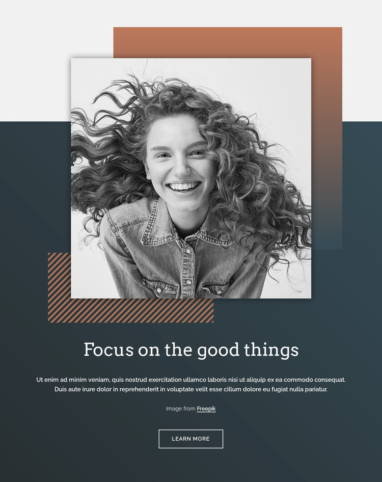 Focus on the good things Website Builder Templates